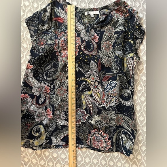 Daniel Rainn DR 2 Navy Paisley Women’s Large Blouse - Picture 8 of 11